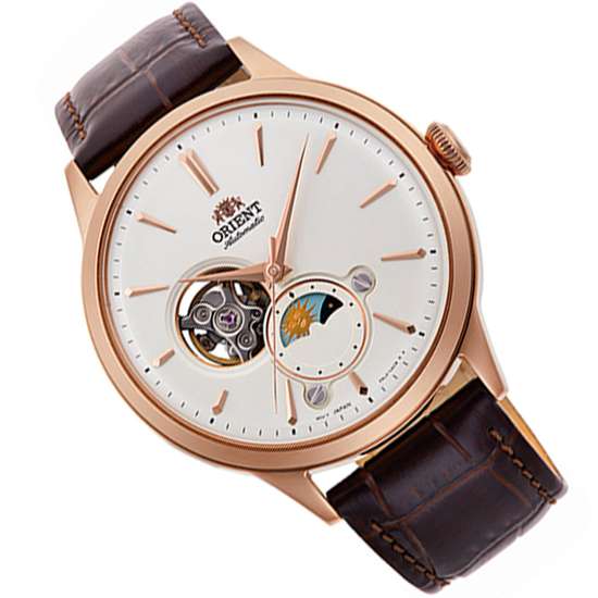 Orient RA-AS0102S RA-AS0102S10B Sun Moon Leather Watch