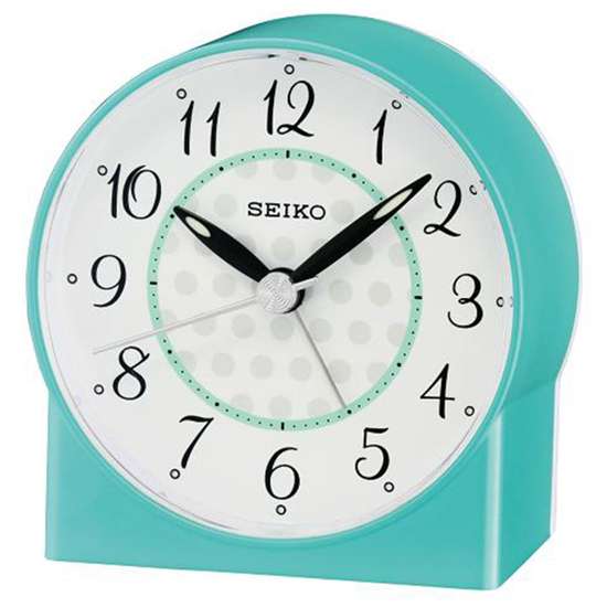 Seiko QHE136L Beep Alarm Lumibrite Blue Round Table Clock