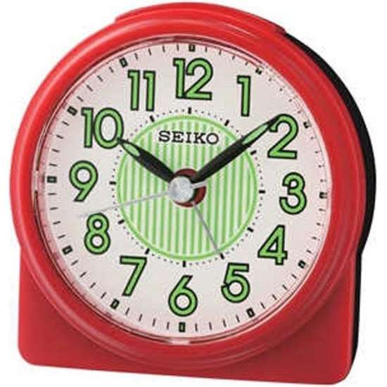 Seiko QHE177R QHE177RN Red Analog Alarm Table Clock