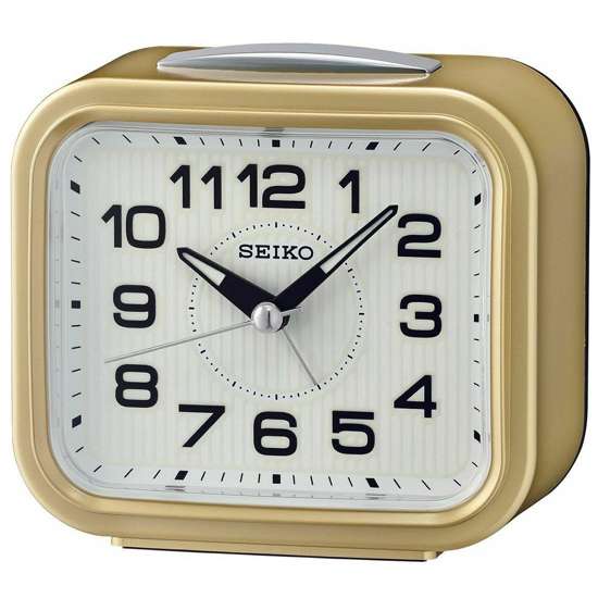 Seiko Metallic Gold Bell Alarm Clock QHK050G