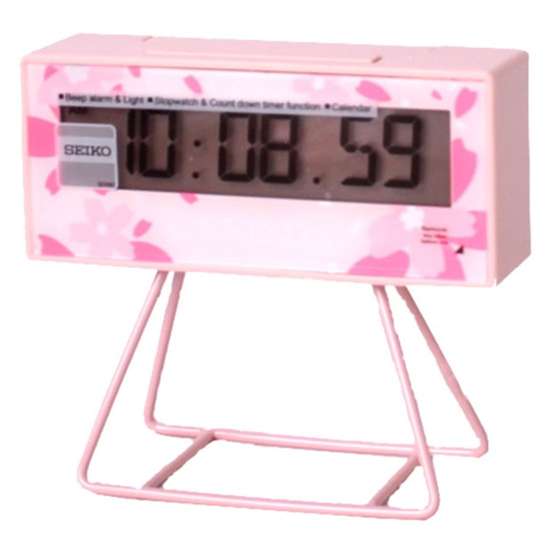Seiko Sakura Pink Digital Floral Clock Timer QHL082-P QHL082P QHL082PN