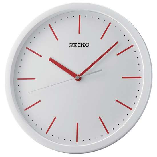 Seiko Quartz Analog White Red Wall Clock QXA476R