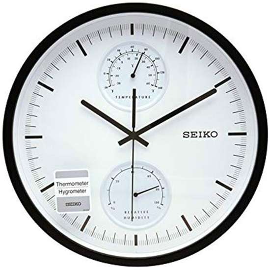 Seiko Hygrometer Thermometer Analog Wall Clock QXA525K