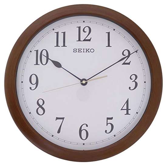 Seiko QXA598BN QXA598B Quartz Brown Round Decor Wall Clock