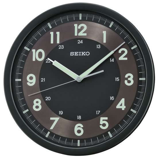 Seiko QXA628K Quartz Round Black Wall Clock