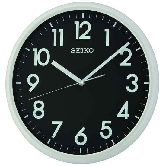 Seiko QXA694N Quartz Black Round Decor Wall Clock