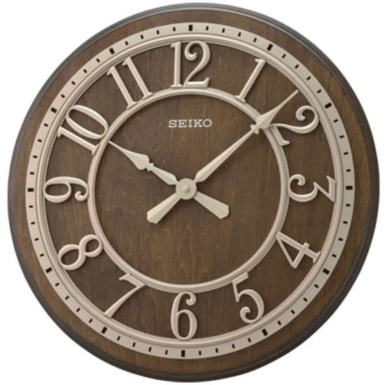 Seiko 3D Analog Maple Wood Wall Clock QXA742B