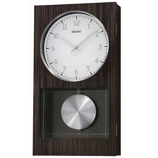 Seiko QXH046B Analog Pendulum Wood Dual Chime Wall Clock