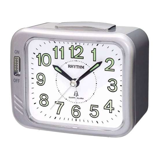 Rhythm CRA829NR19 Silver Analog Bell Alarm Clock