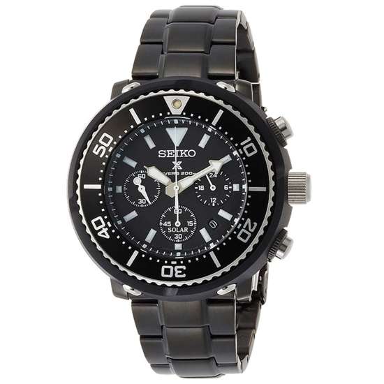 Seiko Prospex SBDL035 Solar Black Stainless Steel Watch