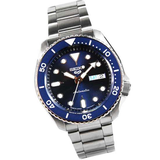 SBSA001 Seiko 5 Automatic Made in Japan Blue Dial Sports Watch
