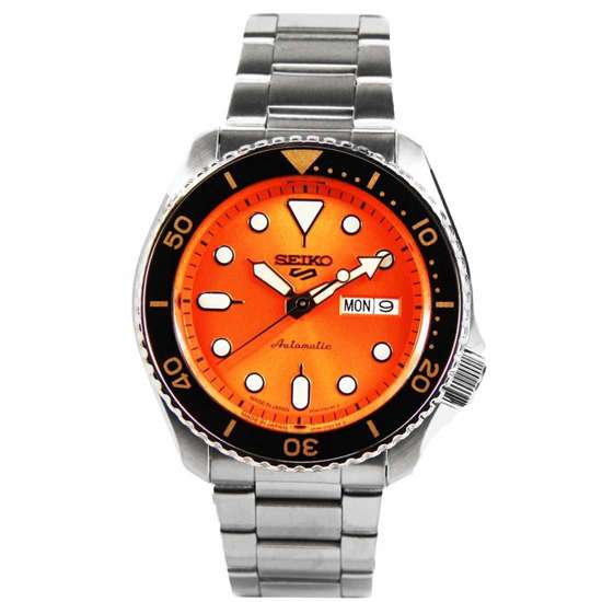 Seiko 5 Automatic SBSA009 Made in Japan Orange Dial Sports Watch