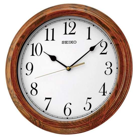 Seiko QXA528B QXA528BN Oak Wood Wall Clock