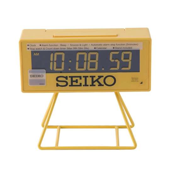 Seiko Sports Style Digital Yellow Clock with Stand QHL073Y