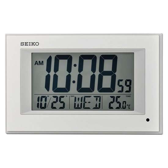 Seiko LCD Calendar Thermometer Wall Clock QHL077W QHL077WN