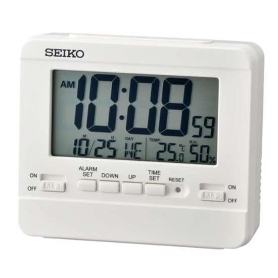 Seiko QHL086W QHL086WN Digital White Dual Time Table Clock