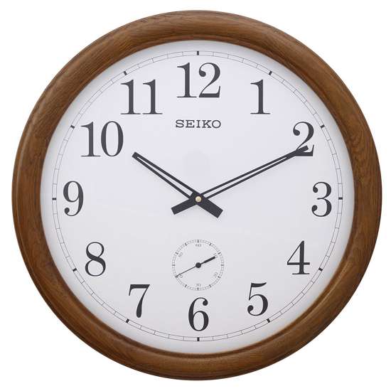 Seiko Solid Oak Wood Big Wall Clock QXA155B (Singapore Only)