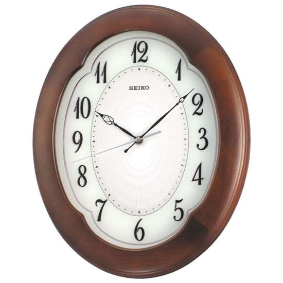 Seiko Wooden Oval Wall Clock QXA389B QXA389BN