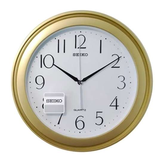 Seiko QXA576G QXA576GN Gold Round Wall Clock