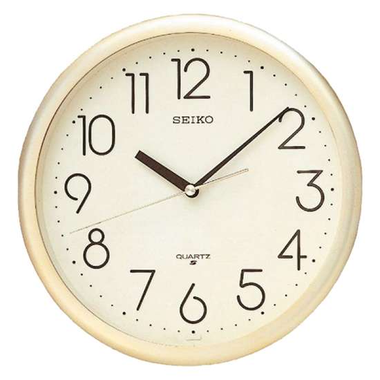 Seiko QXA582G QXA582-G Gold Round Analog Wall Clock
