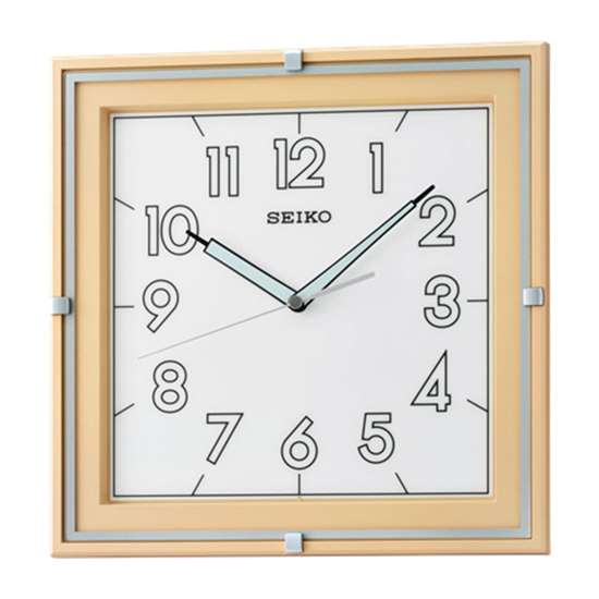 Seiko Matte Light Brown Square Wall Clock QXA758B QXA758-B
