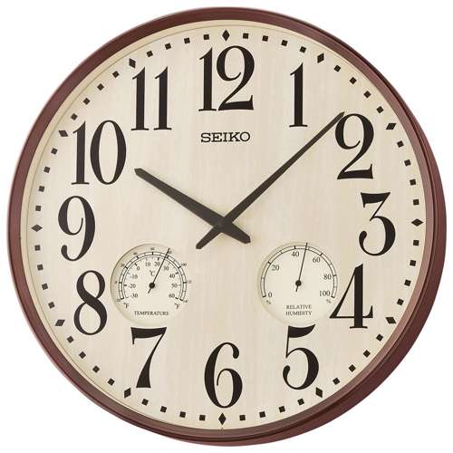 Seiko Decorator Thermometer Hygrometer Wall Clock QXA783B QXA783BN QXA783-B