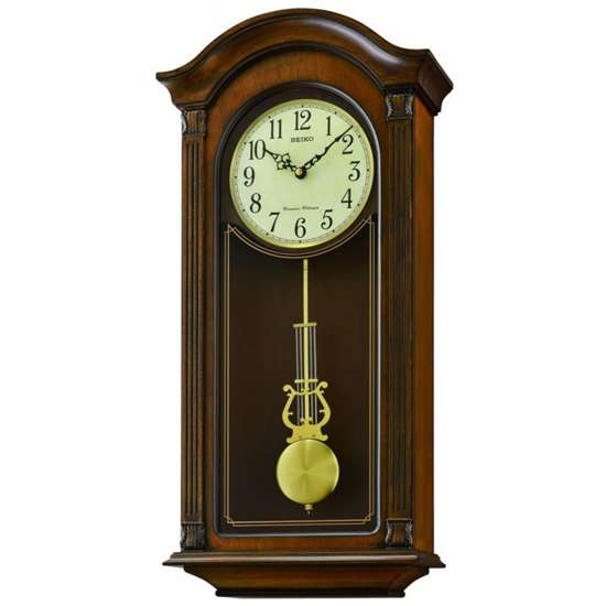 Seiko Dual Chimes Wooden Pendulum Wall Clock QXH066B QXH066BN