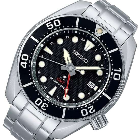 Seiko JDM Sumo GMT Prospex SBPK003 Solar Black Dial Diving Watch