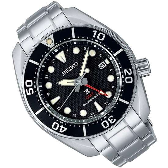 Seiko JDM Sumo GMT Prospex SBPK003 Solar Black Dial Diving Watch