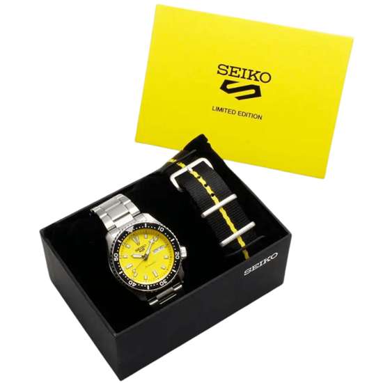 Seiko 5 Sports SBSA193 On Time Move Yellow Dial Limited Edition Watch
