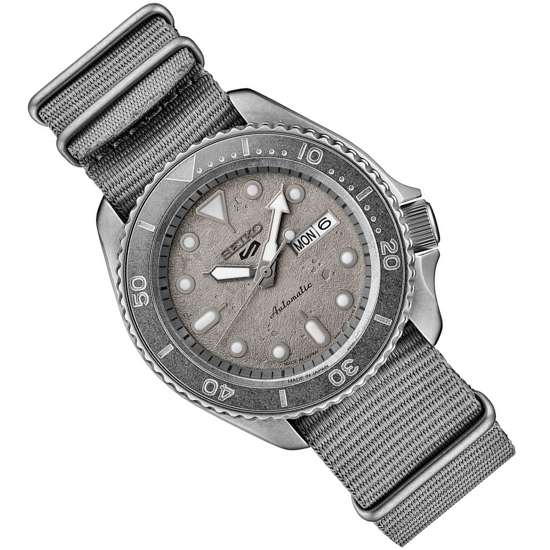 Seiko Cement Automatic SRPG61K1 SRPG61 SRPG61K Grey Nylon Watch