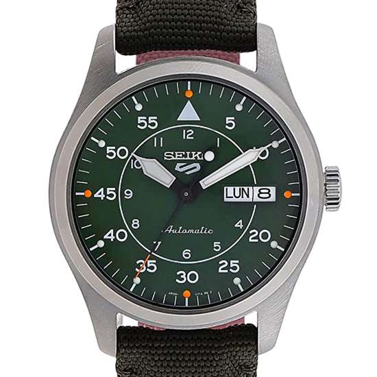 Seiko 5 Sports Flieger SRPH29K1 SRPH29 SRPH29K Military Green Nylon Watch