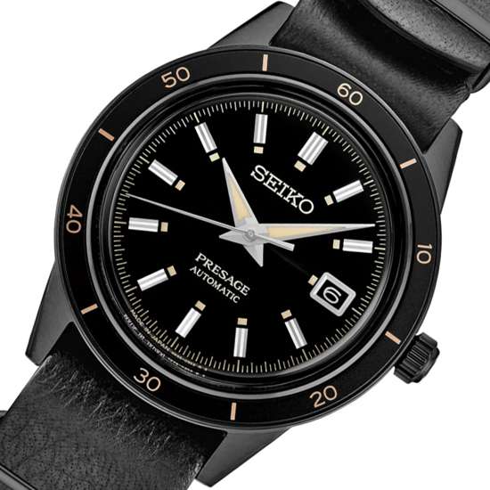 Seiko Style 60s Stealth Presage SRPH95 SRPH95J1 SRPH95J Leather Watch