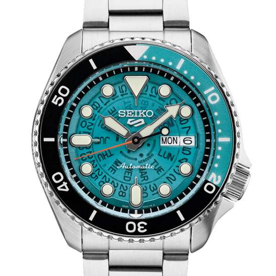 Seiko Time Sonar Blue Green Transparent Dial SRPJ45K1 SRPJ45 SRPJ45K Watch