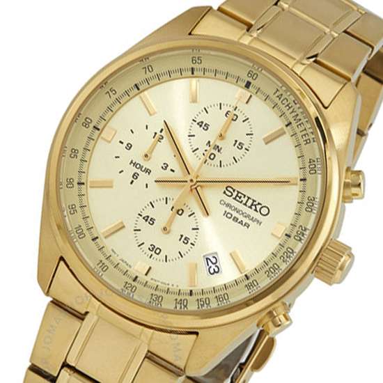 Seiko Gold Quartz SSB382P1 SSB382 SSB382P Chronograph Watch
