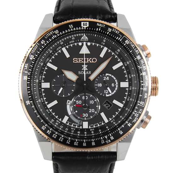 Seiko SSC611 SSC611P1 Solar Pilot Watch
