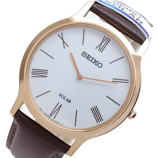 Seiko Solar SUP854P1 SUP854 SUP854P Male Leather Watch
