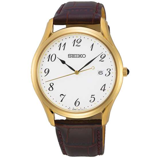 Seiko Quartz SUR306P1 SUR306 SUR306P Leather Analog Watch