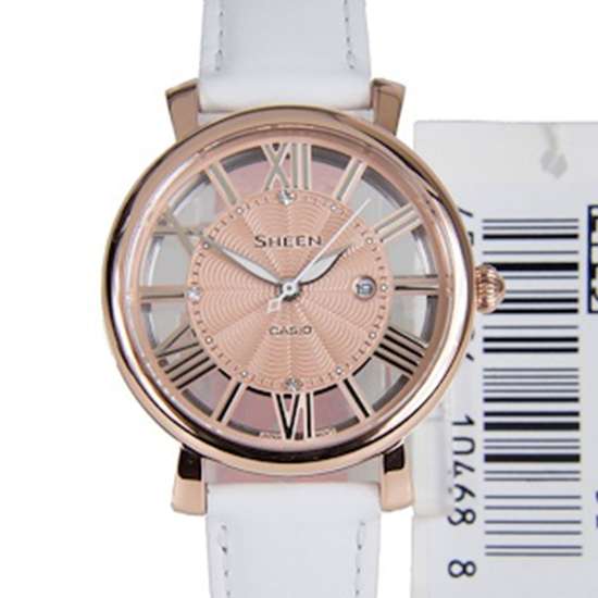 Casio Sheen SHE-4047PGL-7A SHE-4047PGL-7 White Leather Watch