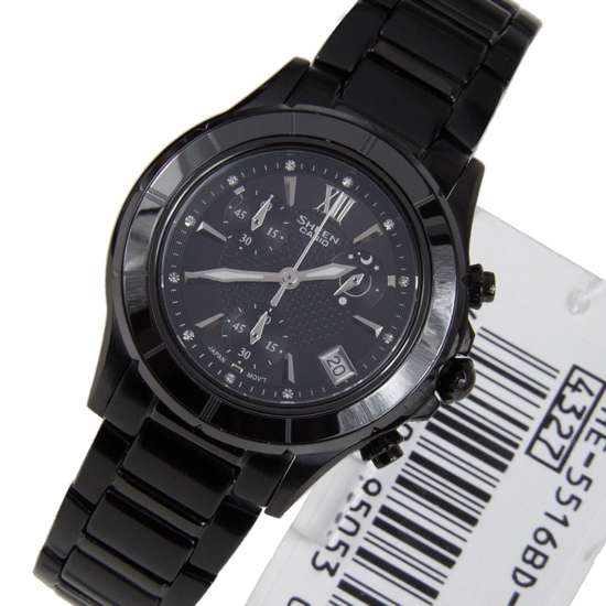 Casio Sheen SHE-5516BD-1A SHE-5516BD-1 Black Stainless Watch