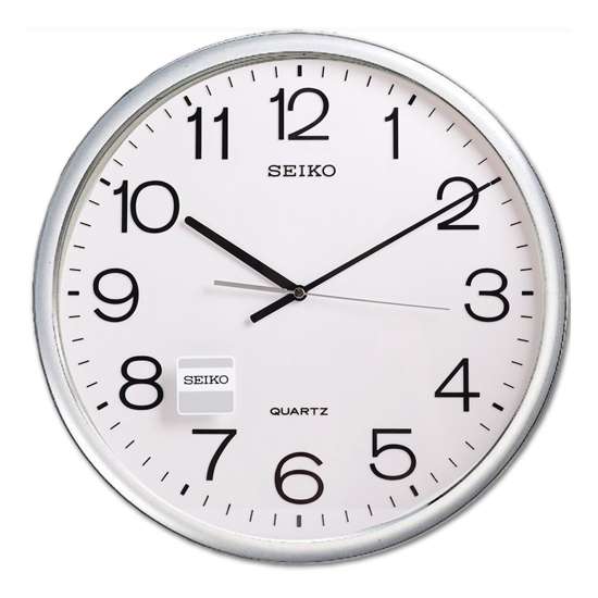 Seiko Silver Round Wall Clock QXA041S QXA041SN