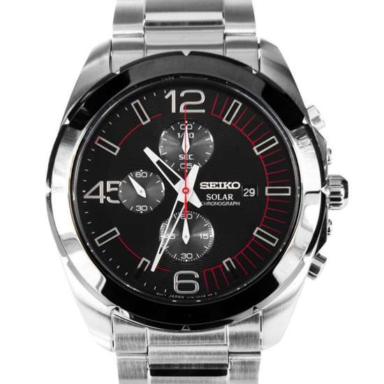 Seiko SSC215P1 SSC215P Solar Chronograph Stainless Steel Watch
