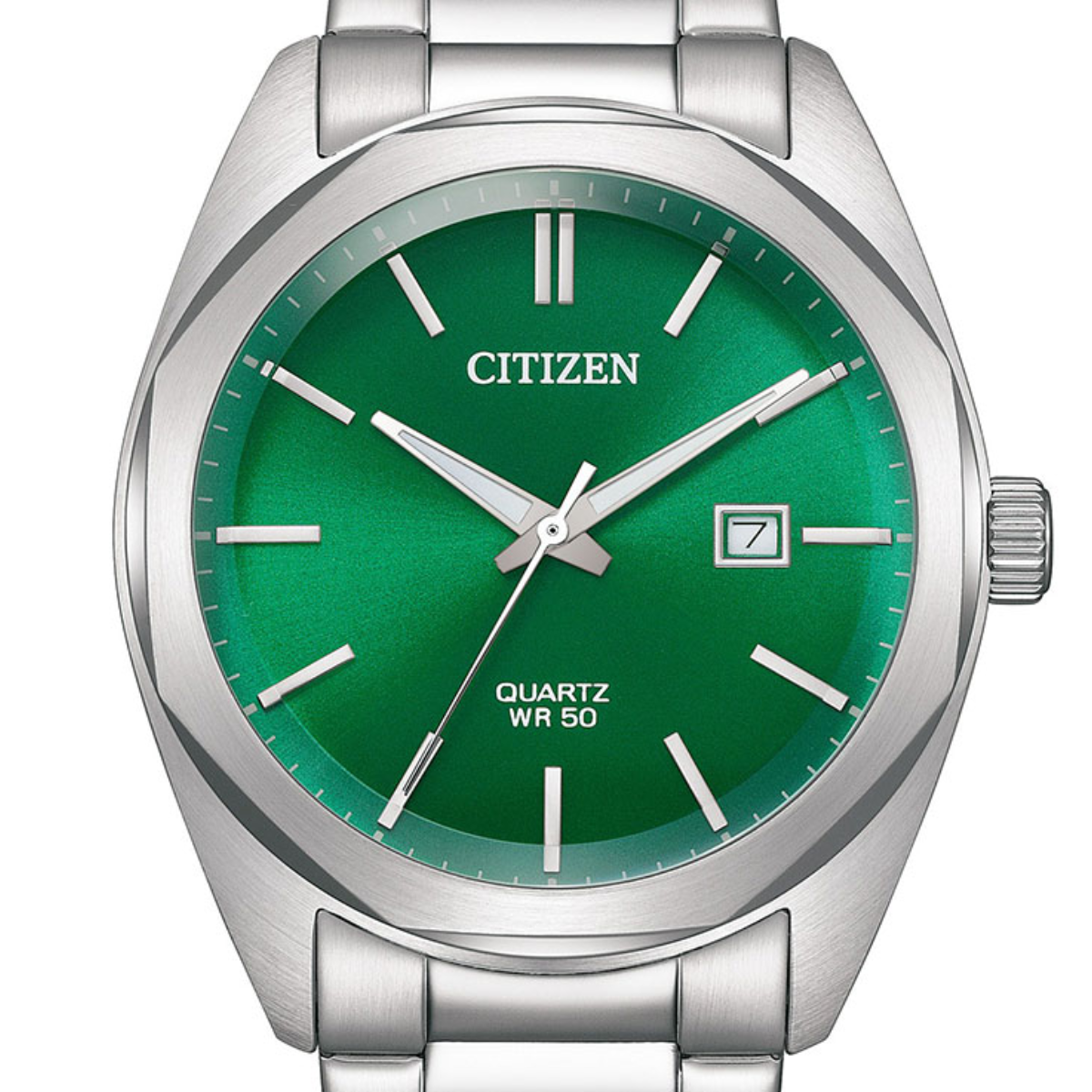 Citizen BI5110-54X BI5110 Quartz Green Dial Stainless Steel Mens Watch