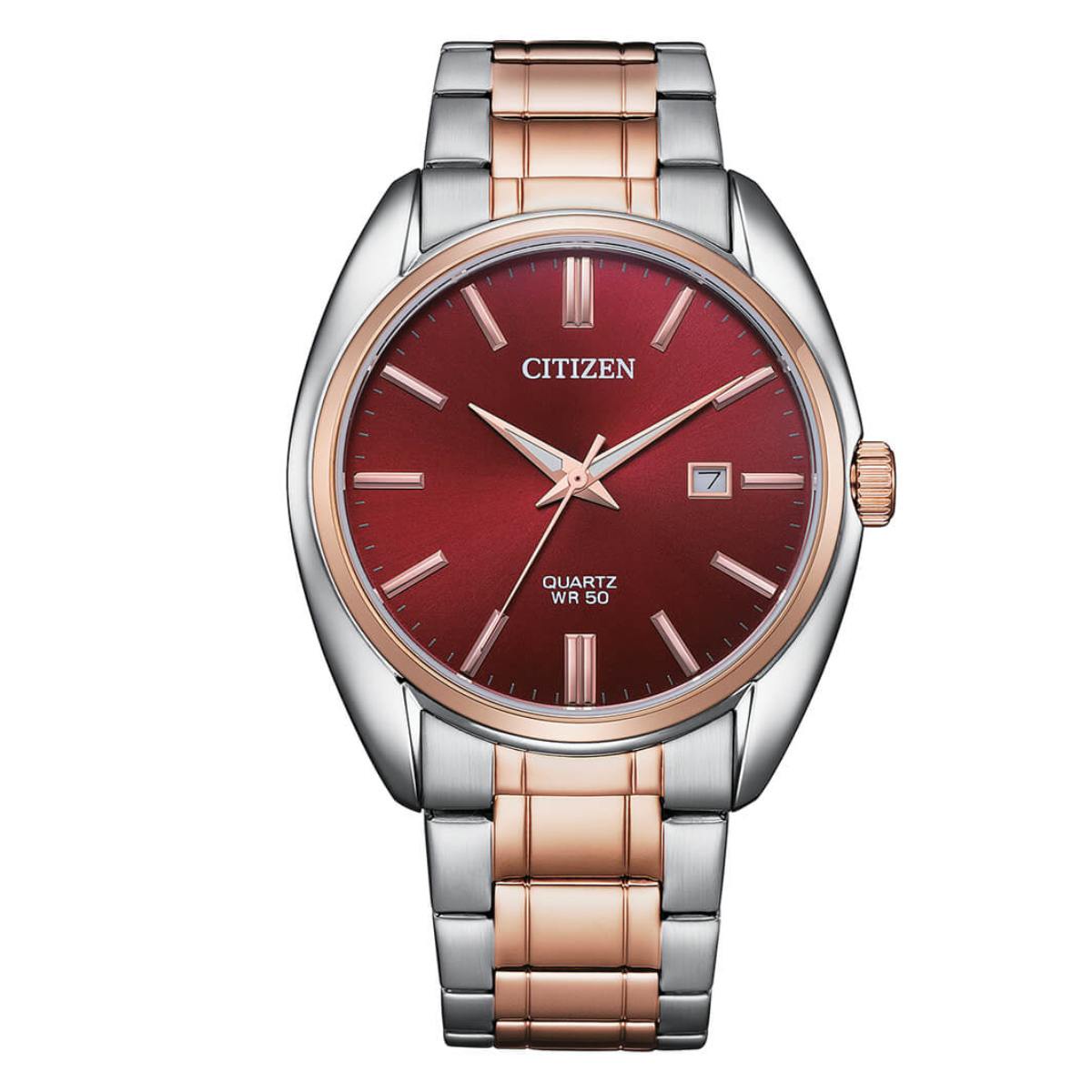 Citizen BI5104-57X BI5104 Red Dial Rose Gold Stainless Steel Mens Watch