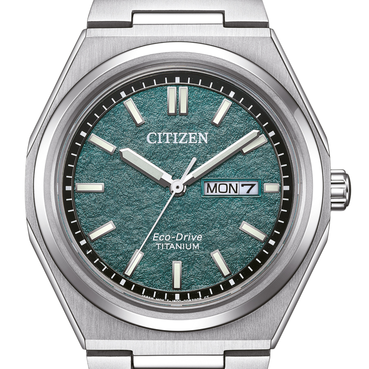 Citizen Eco-Drive AW0130-85XE AW0130-85X AW0130 Super Titanium Green Dial Mens Watch