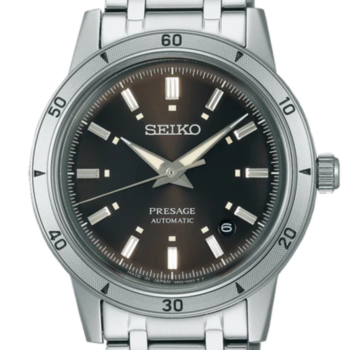 Seiko Presage 60's Style SRPL09K1 SRPL09 SRPL09K Automatic Mens Black Dial Watch