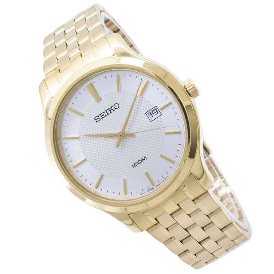 Seiko Neo Quartz Gold Stainless Watch SUR296 SUR296P