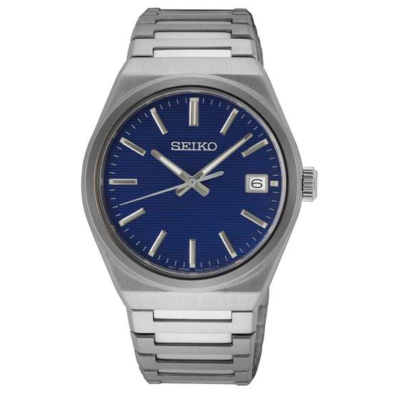 Seiko Classic SUR555P1 SUR555 SUR555P Blue Dial Quartz Mens Watch