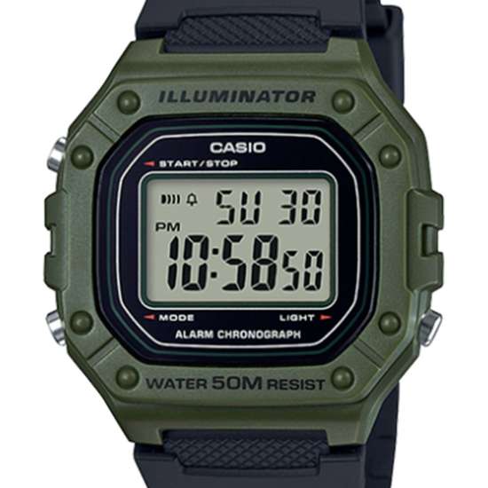 Casio Alarm Chronograph Digital Watch W-218H-3A W218H-3A