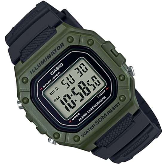 Casio Alarm Chronograph Digital Watch W-218H-3A W218H-3A